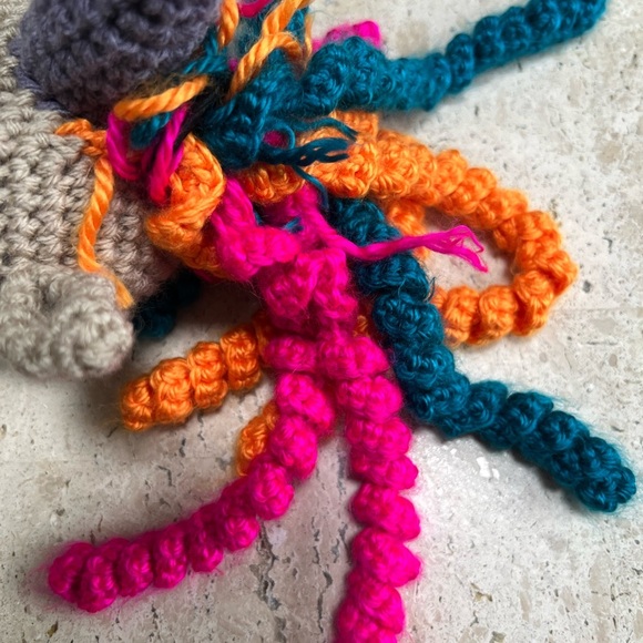 Hand Crocheted Flying Rainbow Unicorn-The Cutest Little Unicorn Needs a Home - Picture 3 of 6
